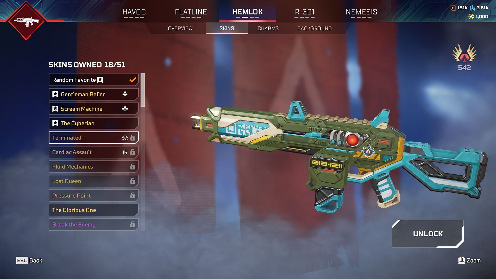 Terminated Hemlock Burst AR skin (Image via Respawn Entertainment)