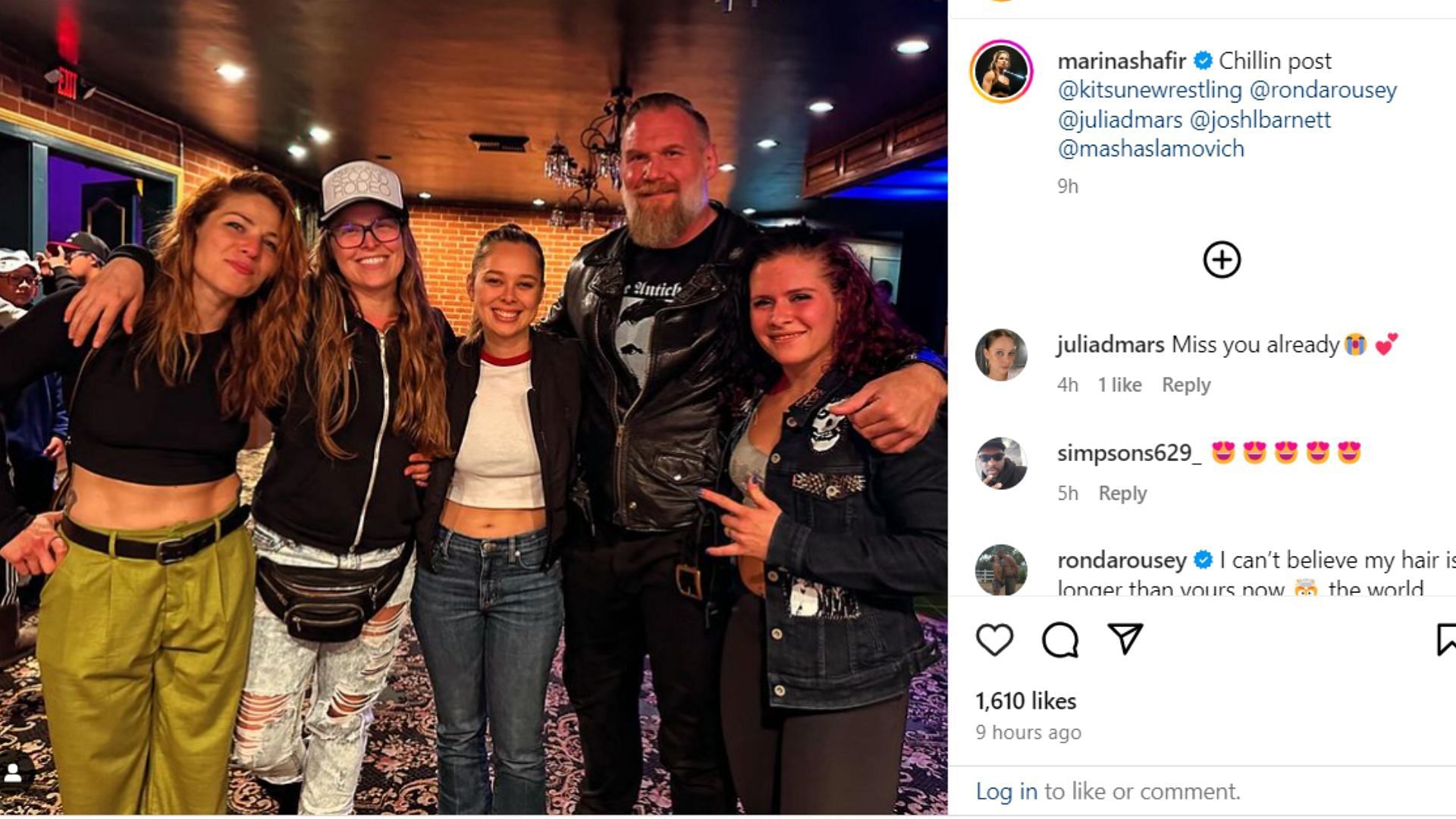 Marina Shafir shared a photo with Ronda Rousey