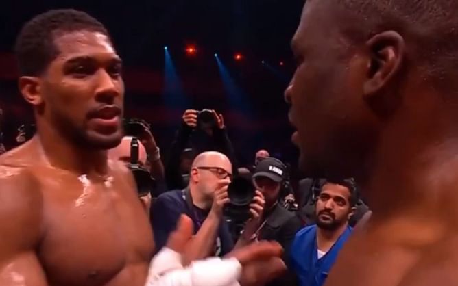 WATCH: Anthony Joshua shows immense class in first interaction with Francis Ngannou after knockout