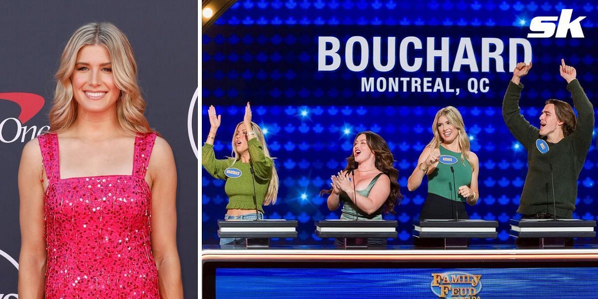 Eugenie Bouchard and family on Family Feud Canada