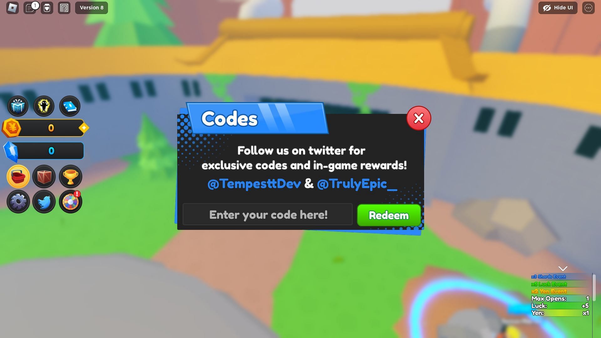 Active codes for Anime Idle Simulator (Image via Roblox)