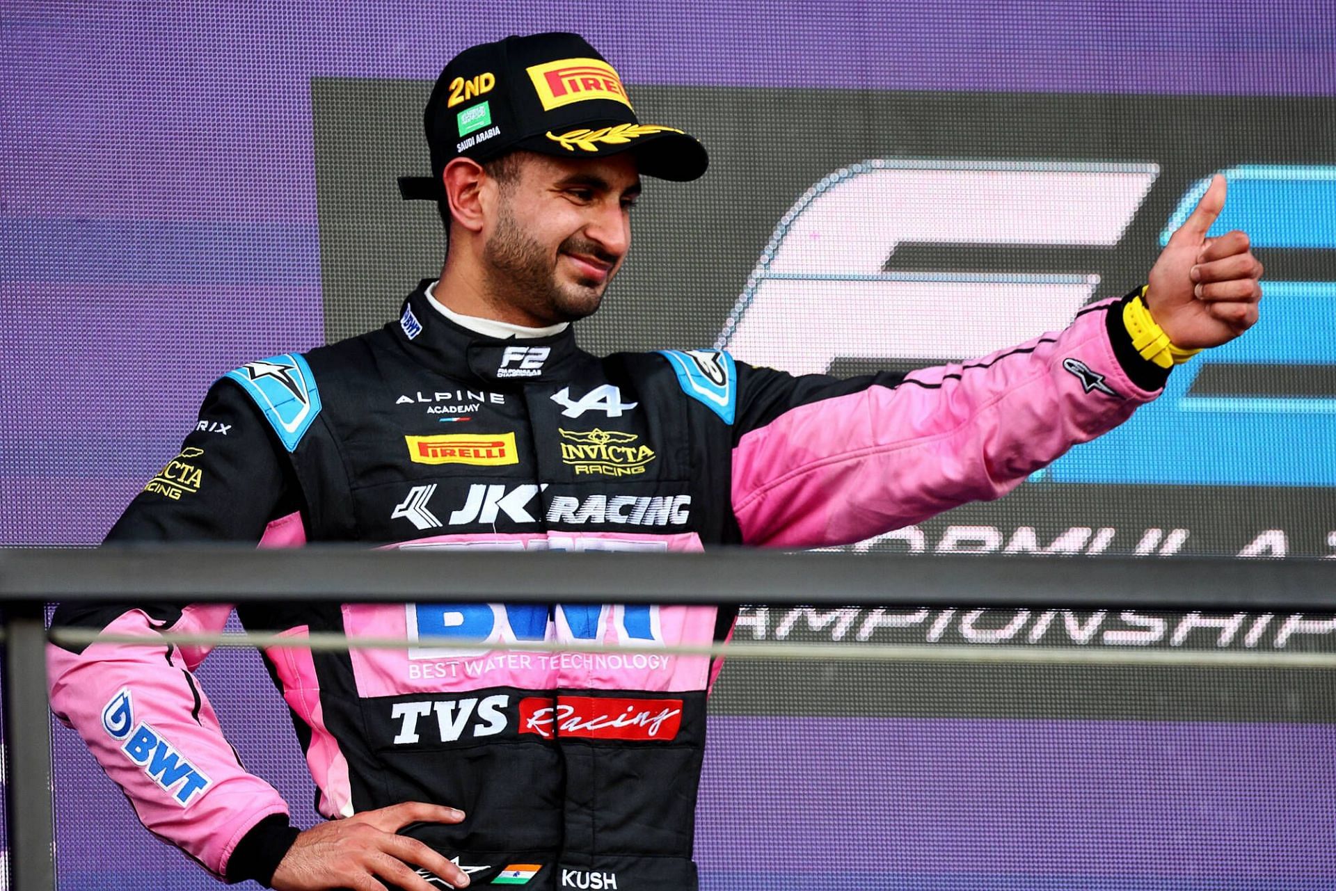 Kush Maini at the Formula 2 championship Round 2 in Jeddah, Saudi Arabia (Photo courtesy: Alpine Media Images)