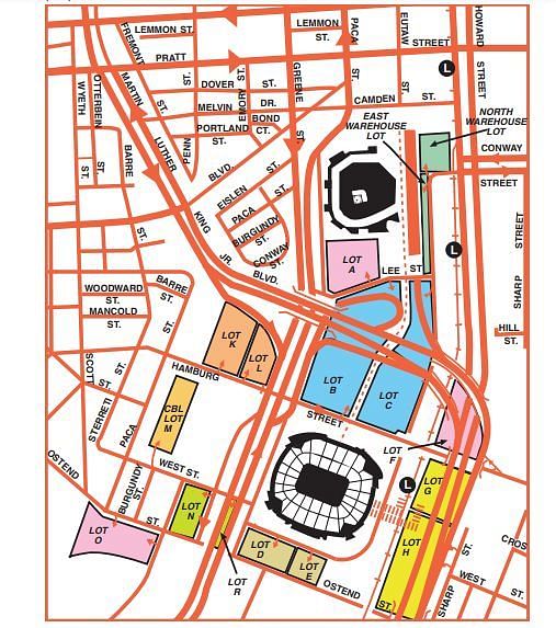Oriole Park at Camden Parking Map