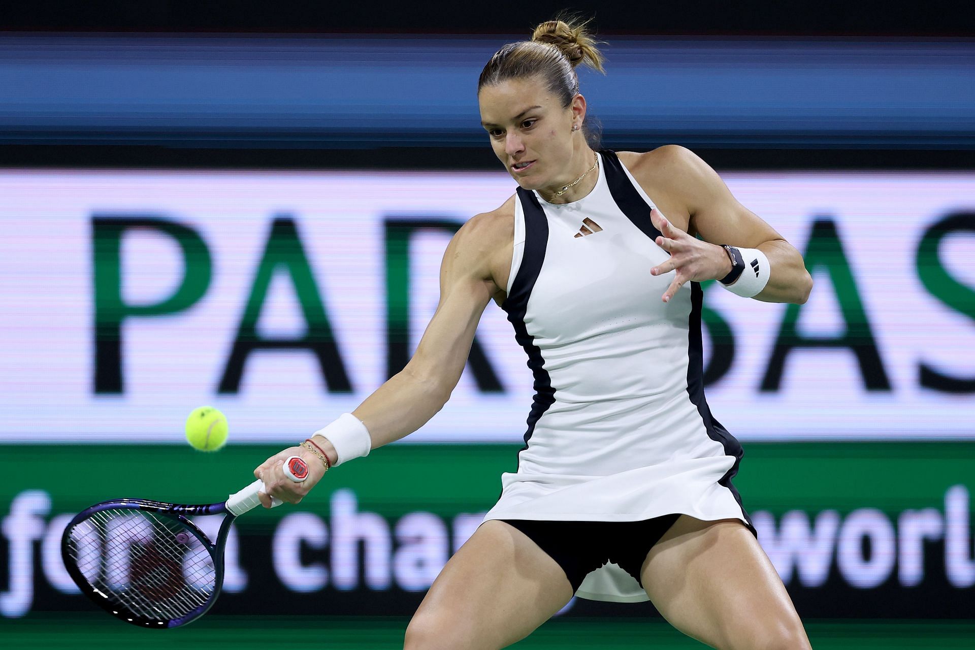 Maria Sakkari at the 2024 BNP Paribas Open in Indian Wells, California - Getty Images