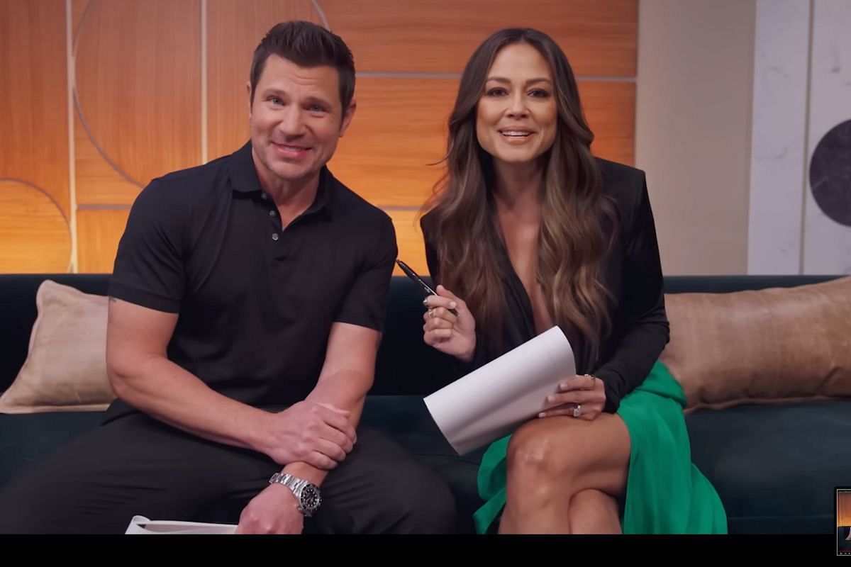 Nick and Vanessa Lachey from Love is Blind season 6 reunion clip (Image via YouTube/Netflix)