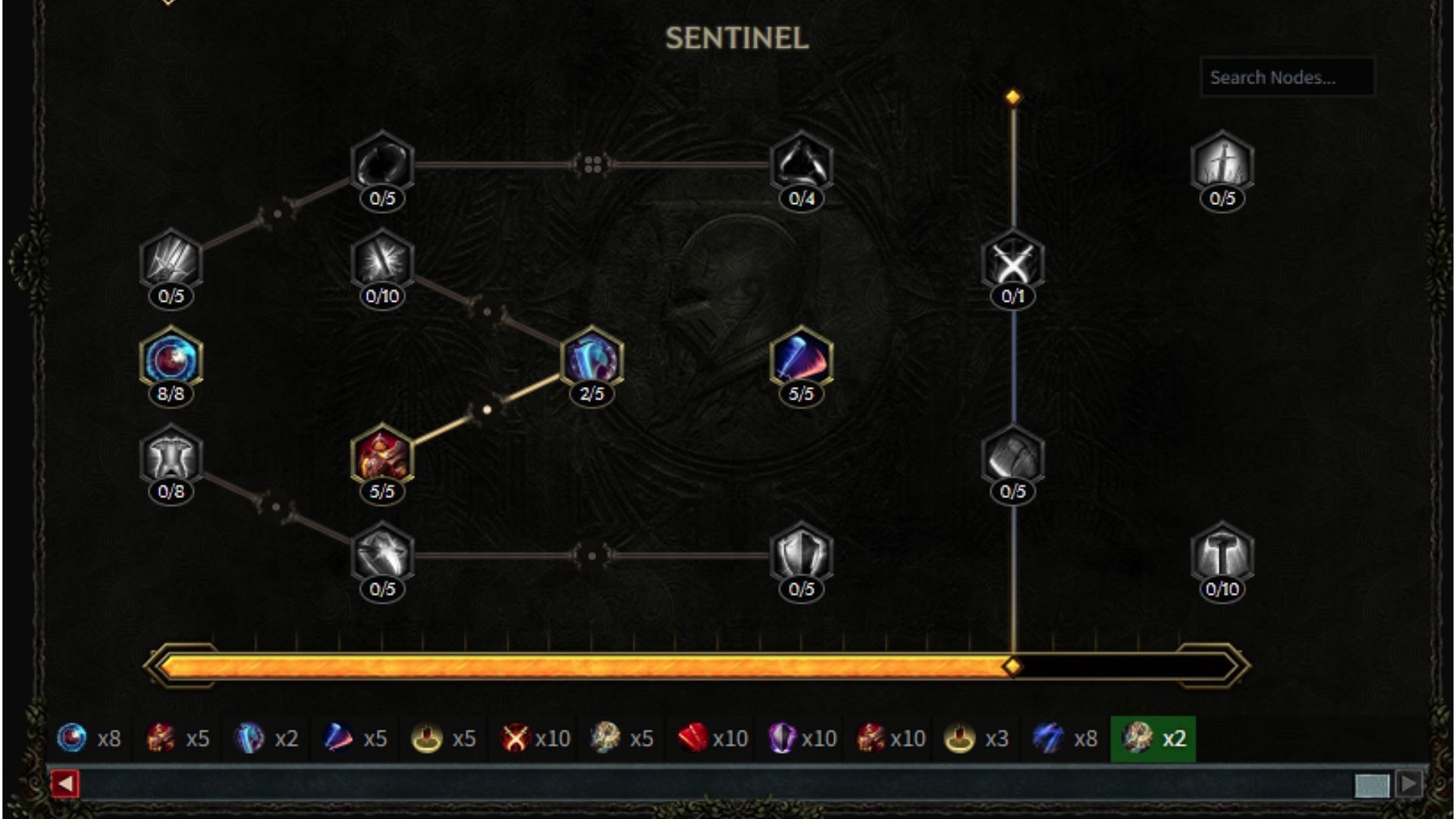 Sentinel skill tree build for Last Epoch Forge Guard build (Image via maxroll/Eleventh Hour Games)