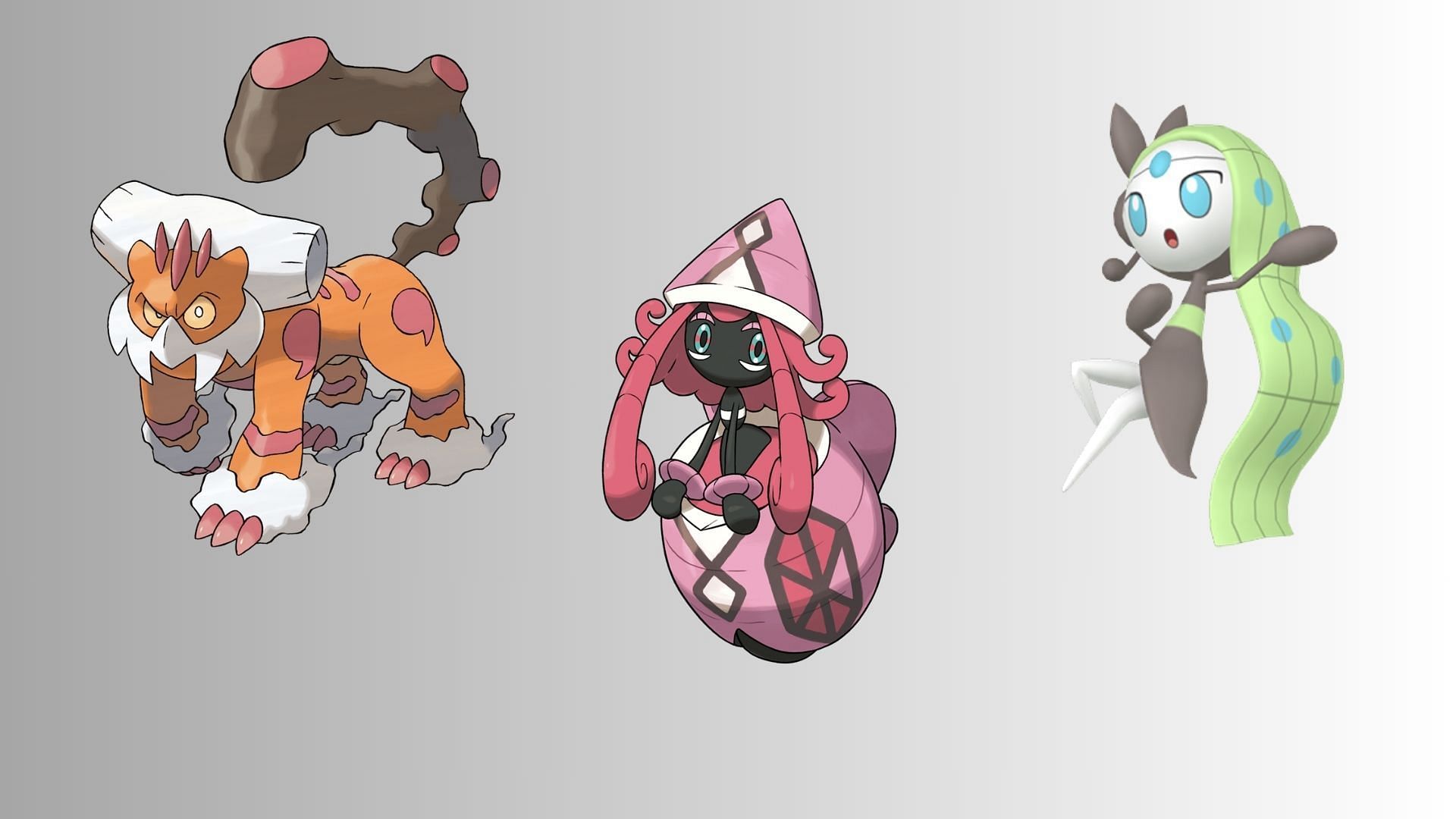 Tapu Lele, Landorus (Therian), and Meloetta (Aria) (Image via TPC)