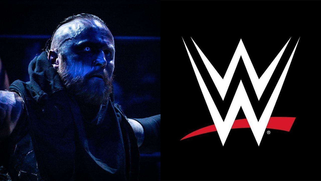 Malakai Black (left) and WWE logo (right)