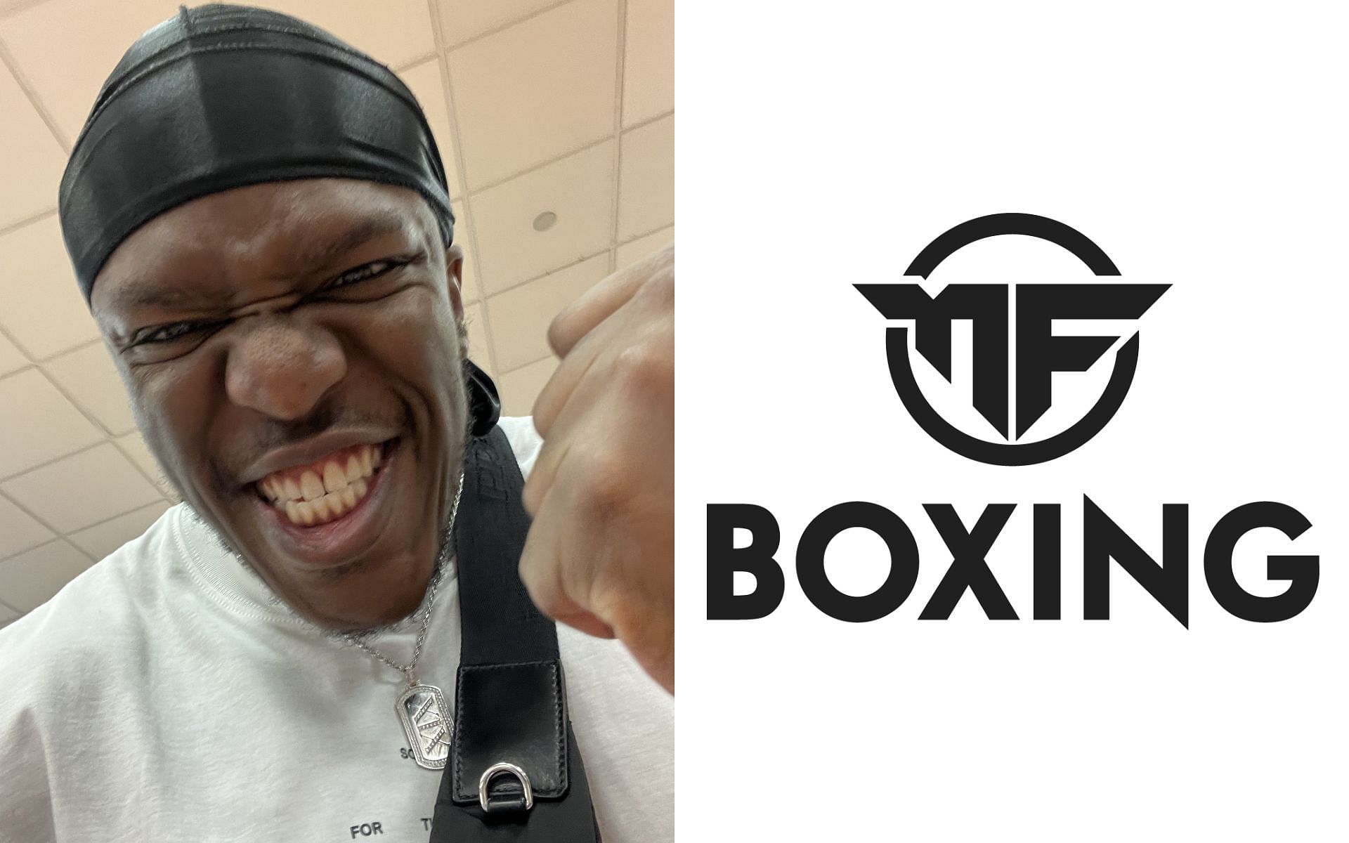 KSI reacts as Misfits Boxing 13 allegedly got swatted after bomb threat was made (Image via @KSI/X and www.wikipedia.com)