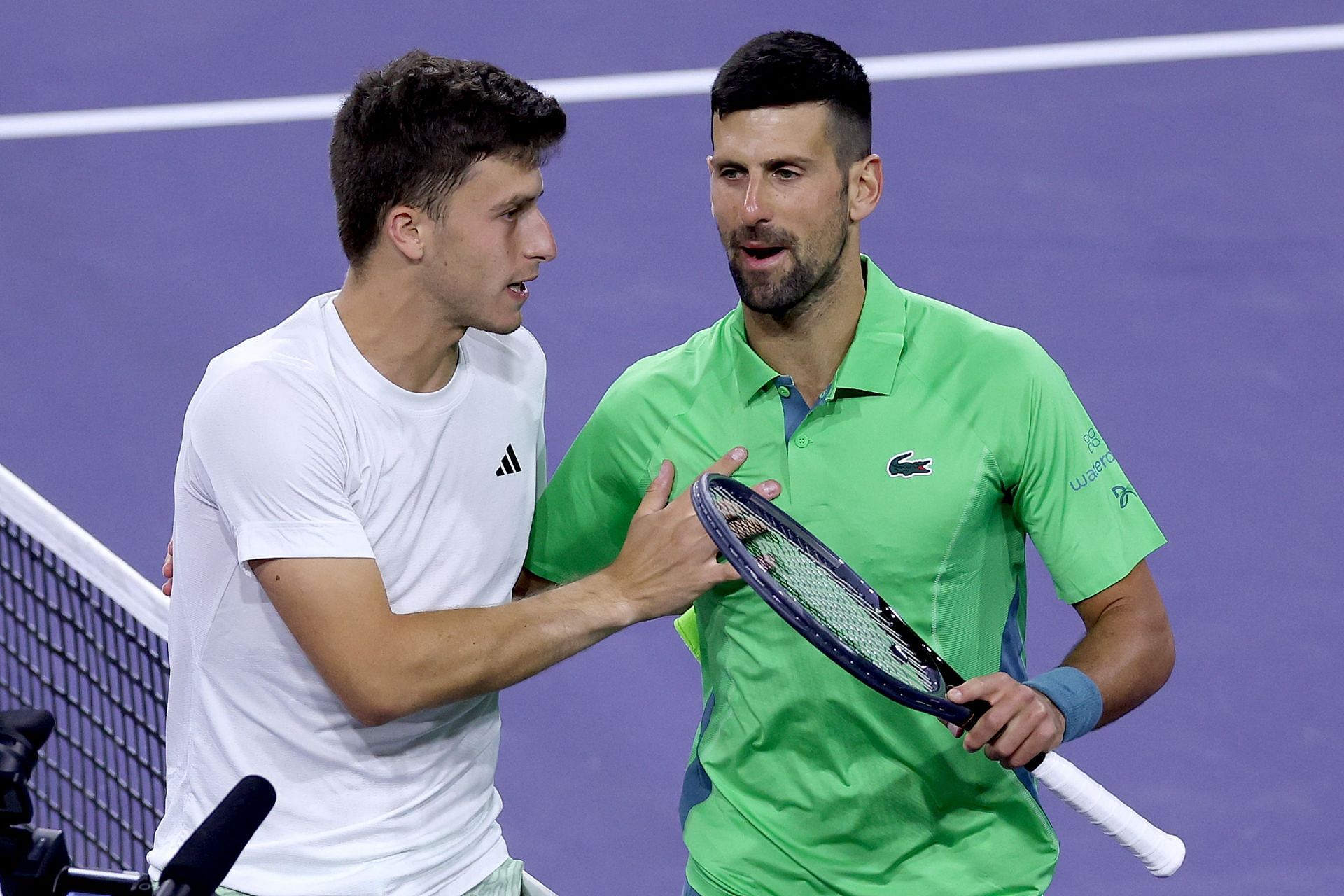 Novak Djokovic had a few choice words for Luca Nardi after their match in Indian Wells