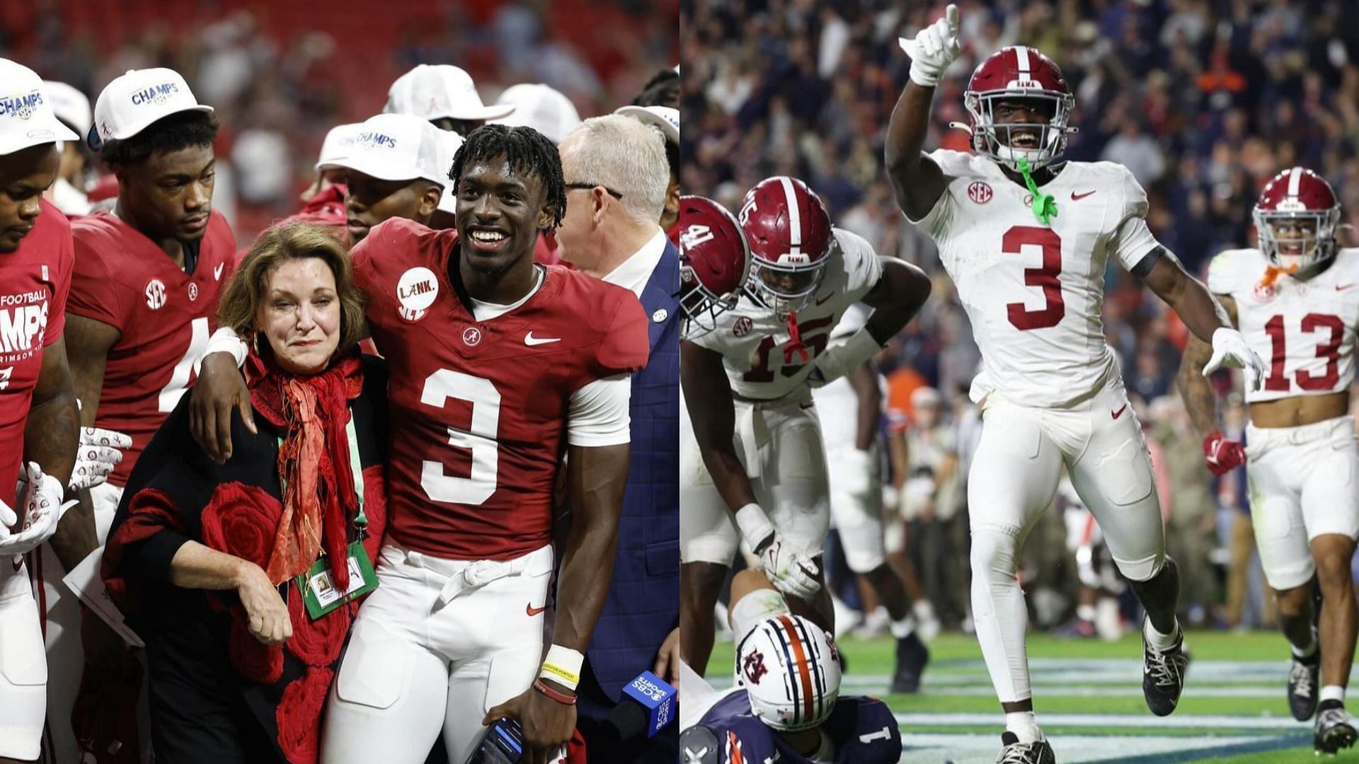 Former Alabama DB Terrion Arnold and Nick Saban