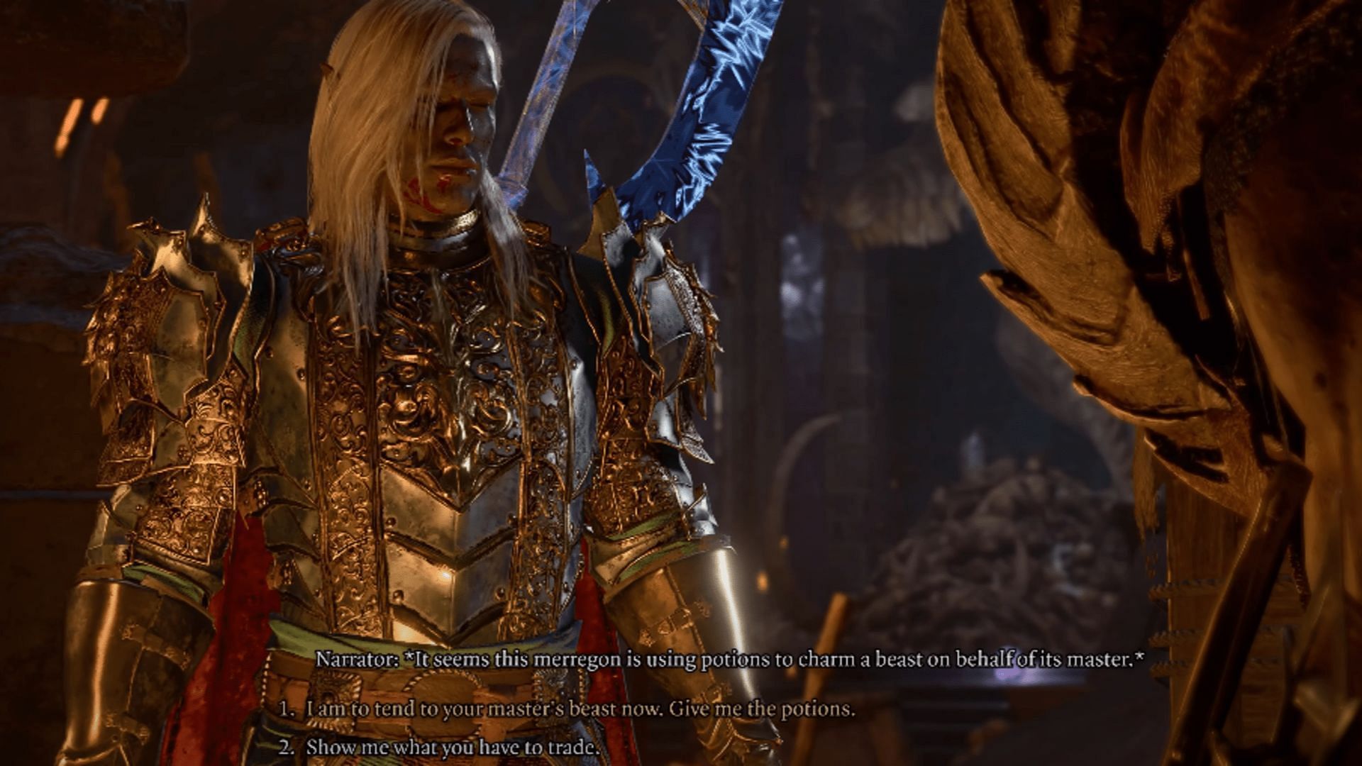 The right dialogue to choose. (Image via YouTube/Toyhouze || Larian Studios)