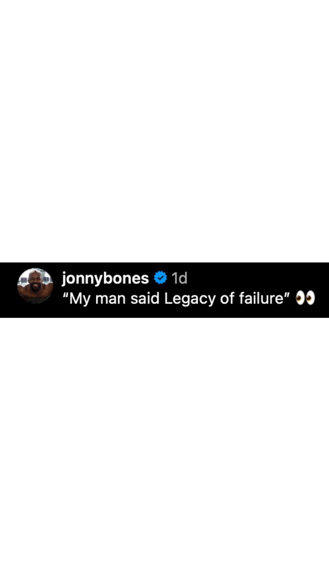 Jon Jones&#039; comment on ESPN MMA&#039;s post
