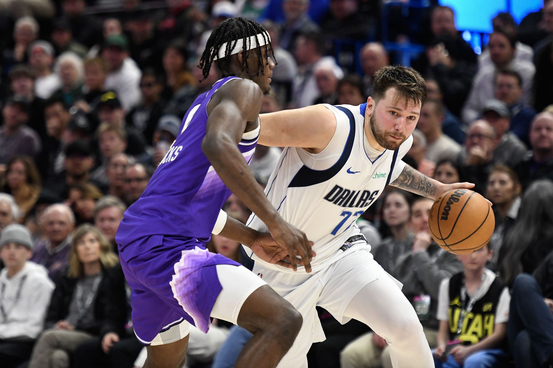 Luka Doncic led the Dallas Mavericks in a win over the Utah Jazz on Monday.