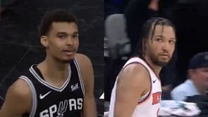 WATCH: Jalen Brunson stares down Victor Wembanyama after he throws Knicks star’s 61-point ball