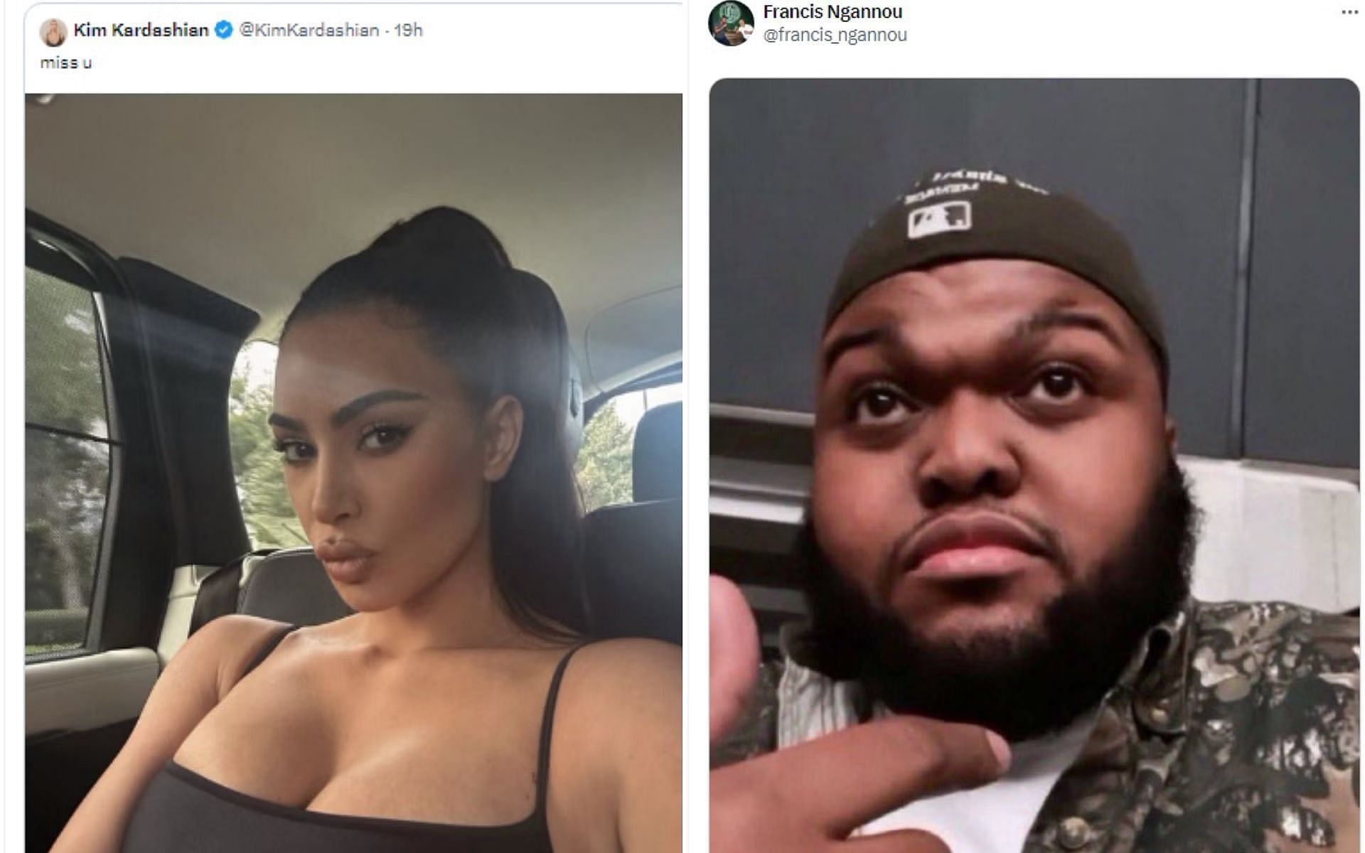 Kardashian and Ngannou&#039;s interaction