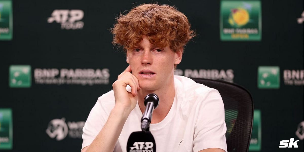 Jannik Sinner addresses the media at the Indian Wells Masters