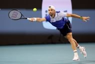 Grigor Dimitrov in action at the 2024 Miami Open