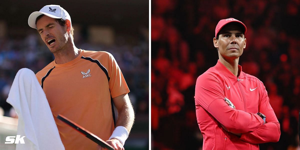Andy Murray (L) and Rafael Nadal