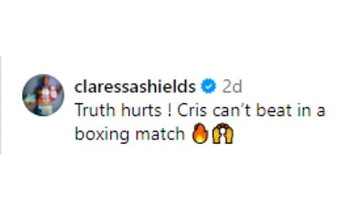 Shields' comment regarding Cyborg [Image courtesy: @mmafighting and @claressashields - Instagram]