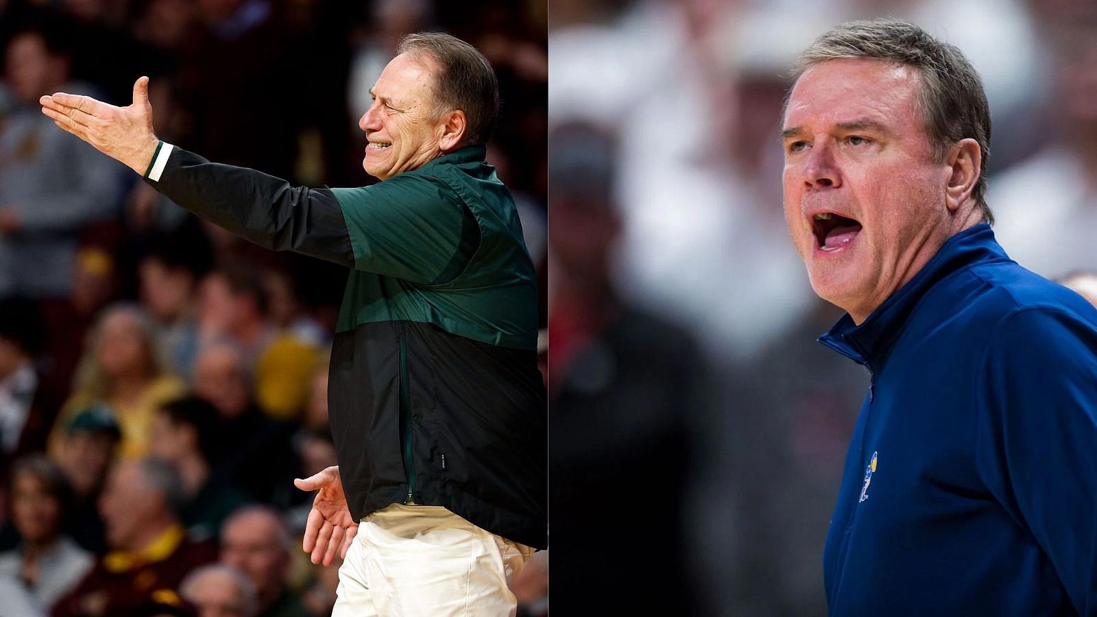 Tom Izzo (left) and Bill Self (right) patrol the longest NCAA Tournament streaks in college basketball today. 