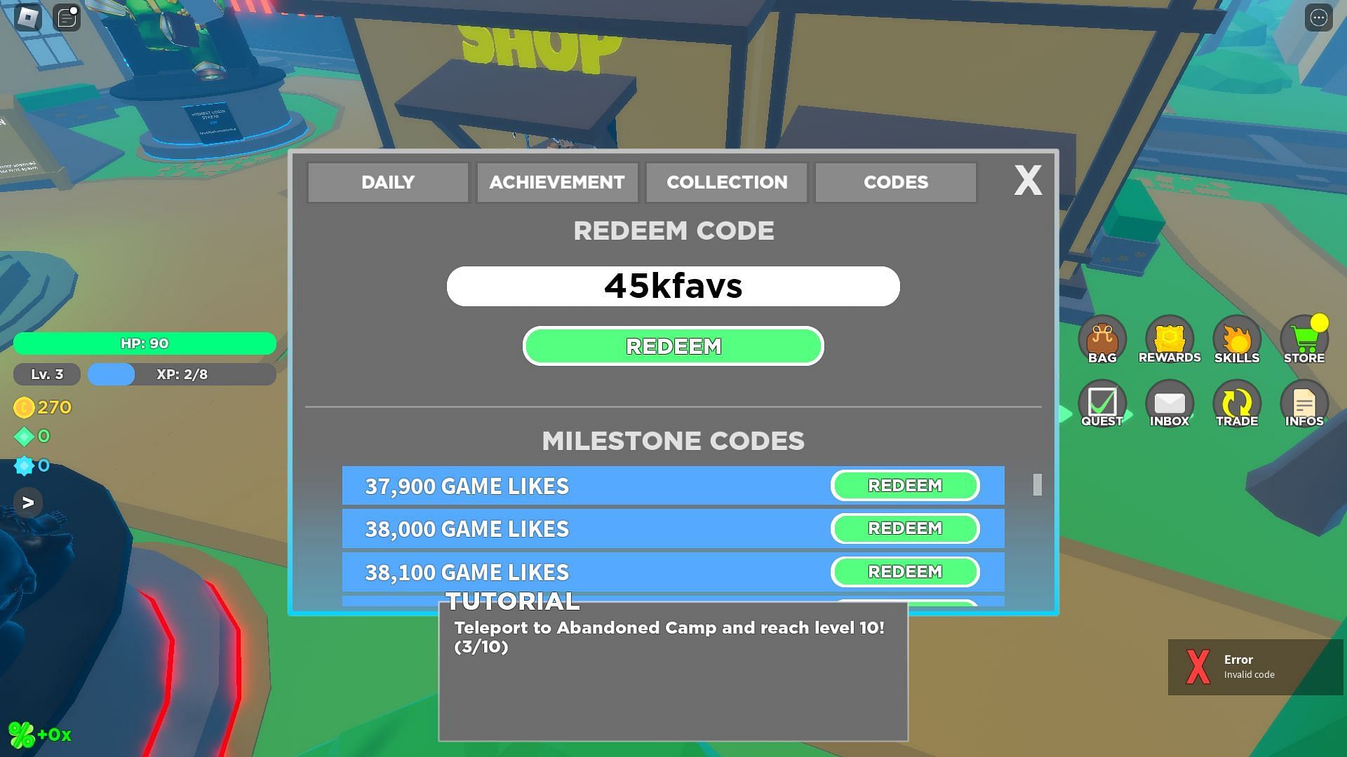 Troubleshooting codes for RPG Champions (Image via Roblox)
