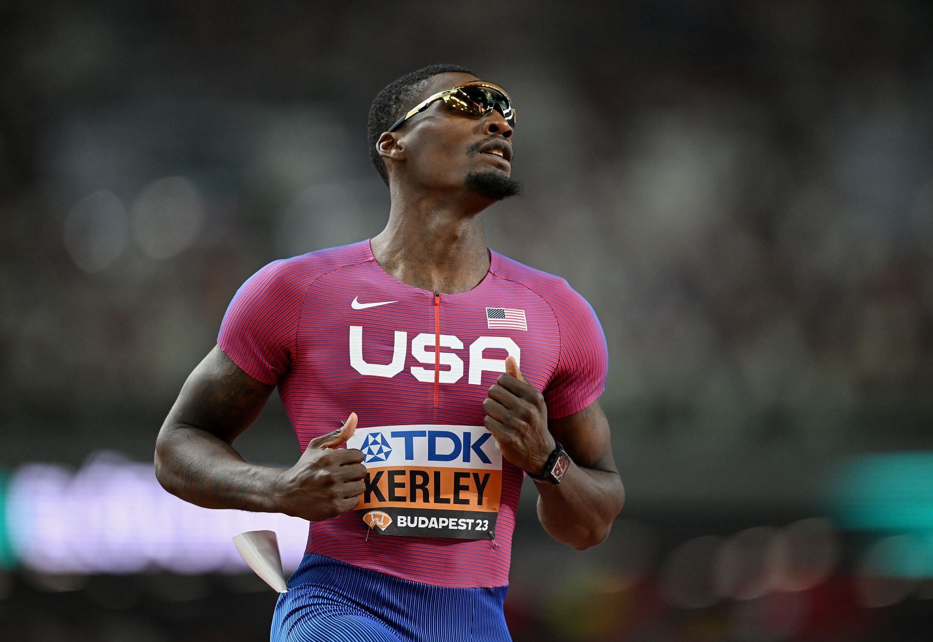 Fred Keryel in action at the World Athletics Championships in Budapest in 2023