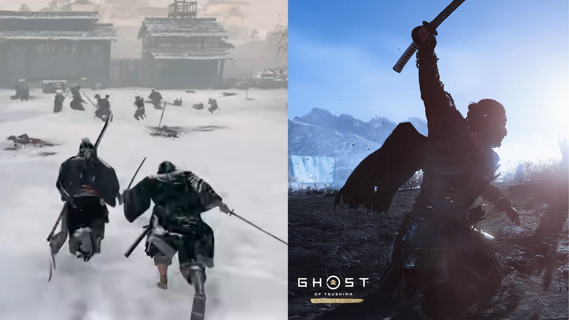 Screenshots from Rise of the Ronin and Ghost of Tsushima