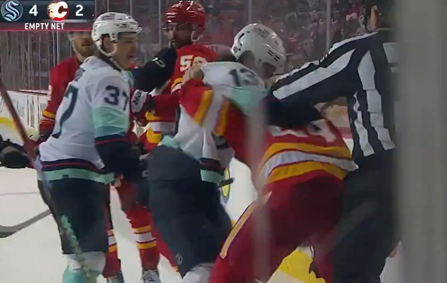 NHL fans react as Brandon Tanev and Blake Coleman engage in heated fight