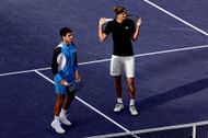 Alexander Zverev and Carlos Alcaraz at the 2024 BNP Paribas Open in Indian Wells, California - Getty Images