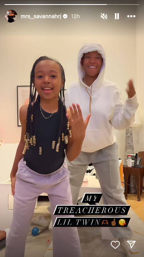 LeBron James' daughter Zhuri and wife, Savannah James