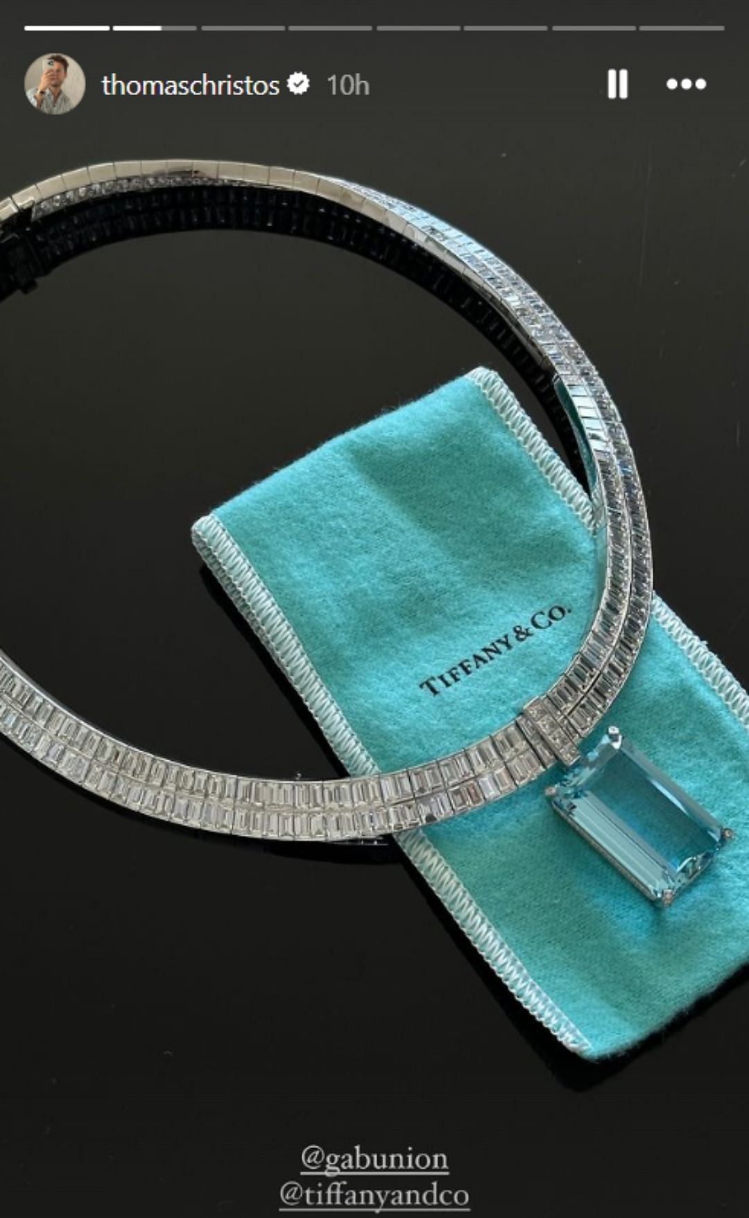 PLATINUM TIFFANY AQUAMARINE STATION NECKLACE - Argo & Lehne Jewelers