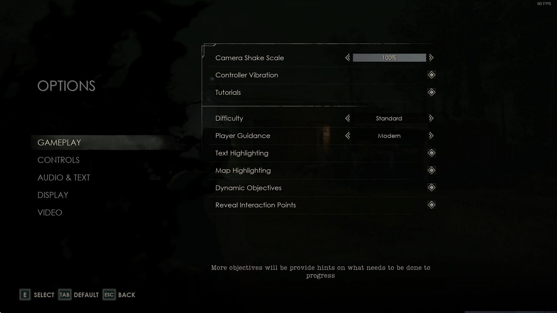 Here are all the Alone in the Dark difficulty and accessibility options (Image via THQ Nordic)