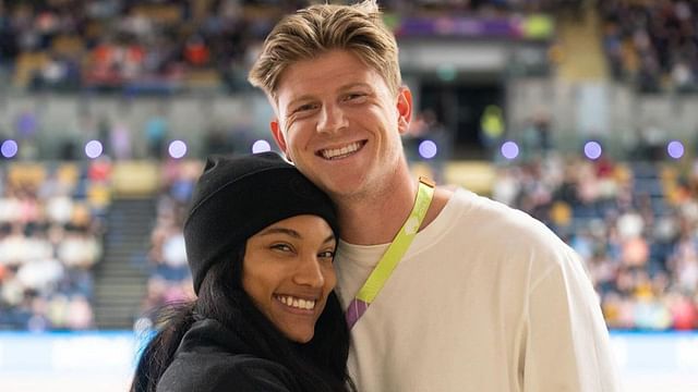 Hunter Woodhall Celebrates Record-breaking 100m Win With Wife Tara 