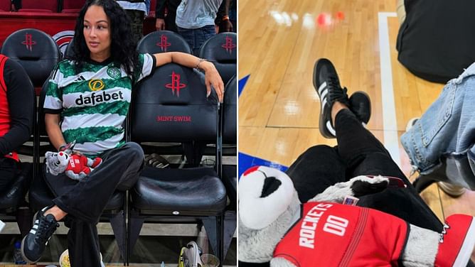 Jalen Green's baby mama Draya Michele labels herself 'Samba Mama' after rocking $90 Sambas Classics at Rockets game