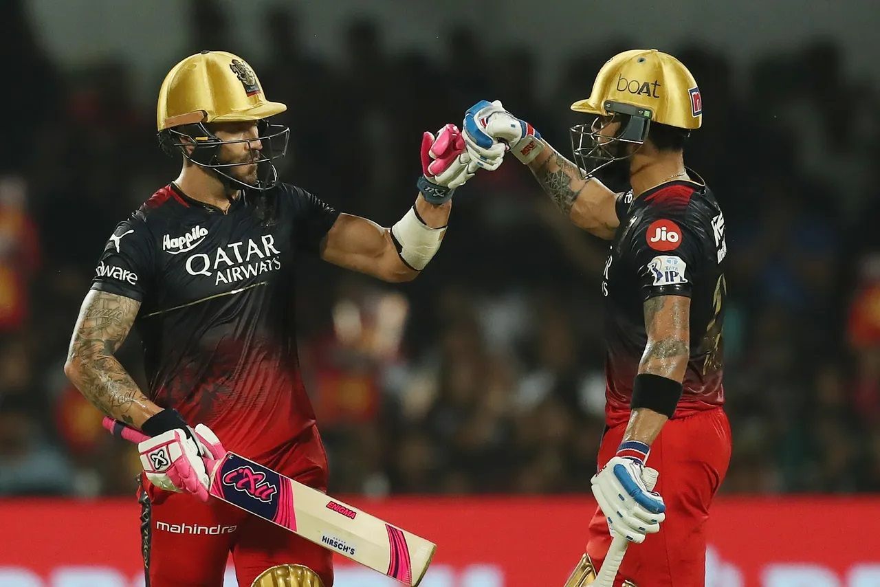 Faf du Plessis (left) and Virat Kohli formed a successful opening pair in IPL 2023. [P/C: iplt20.com]