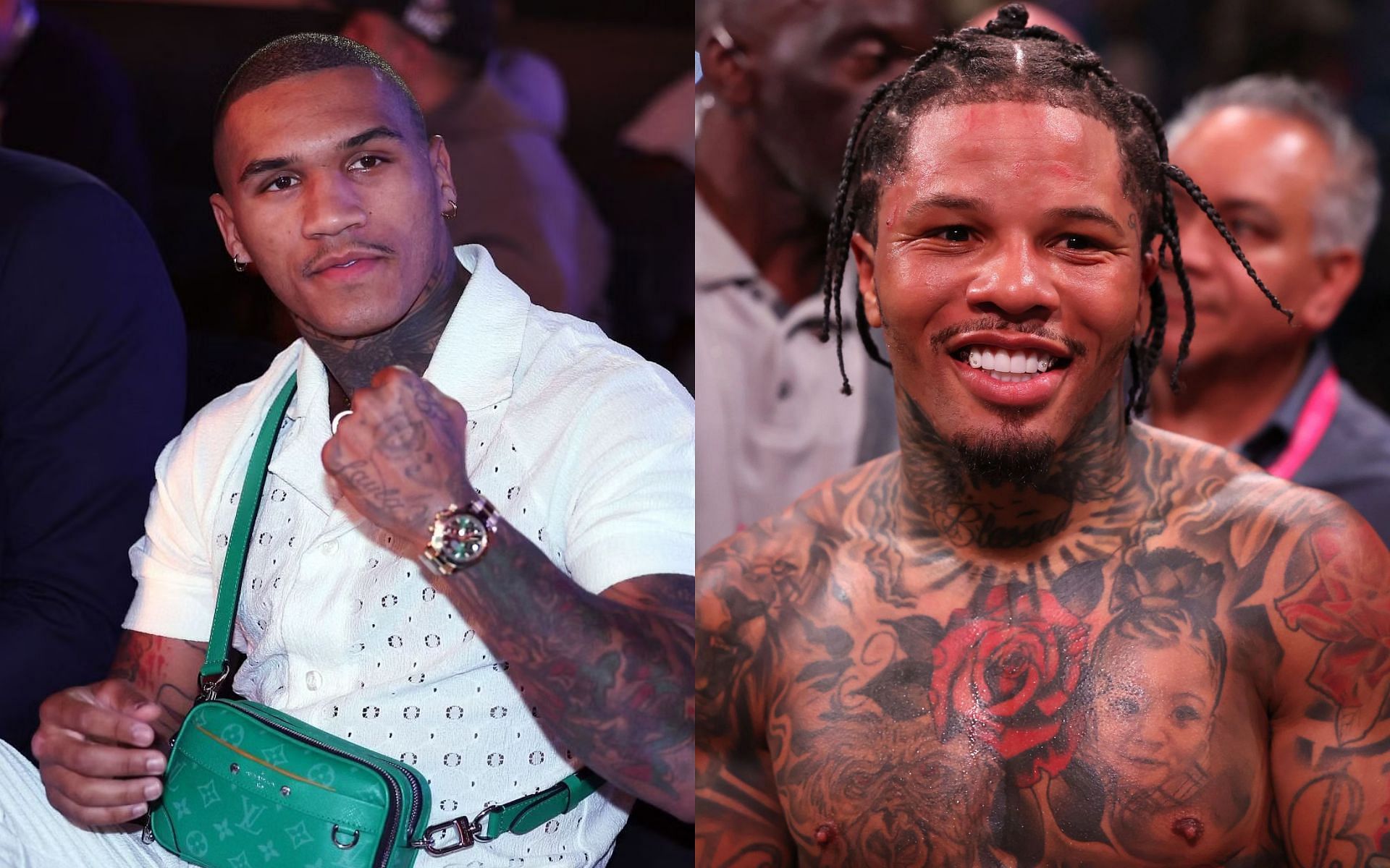 Conor Benn (left) takes aim at Gervonta Davis (right) after potential clash falls through [Images Courtesy: @GettyImages]