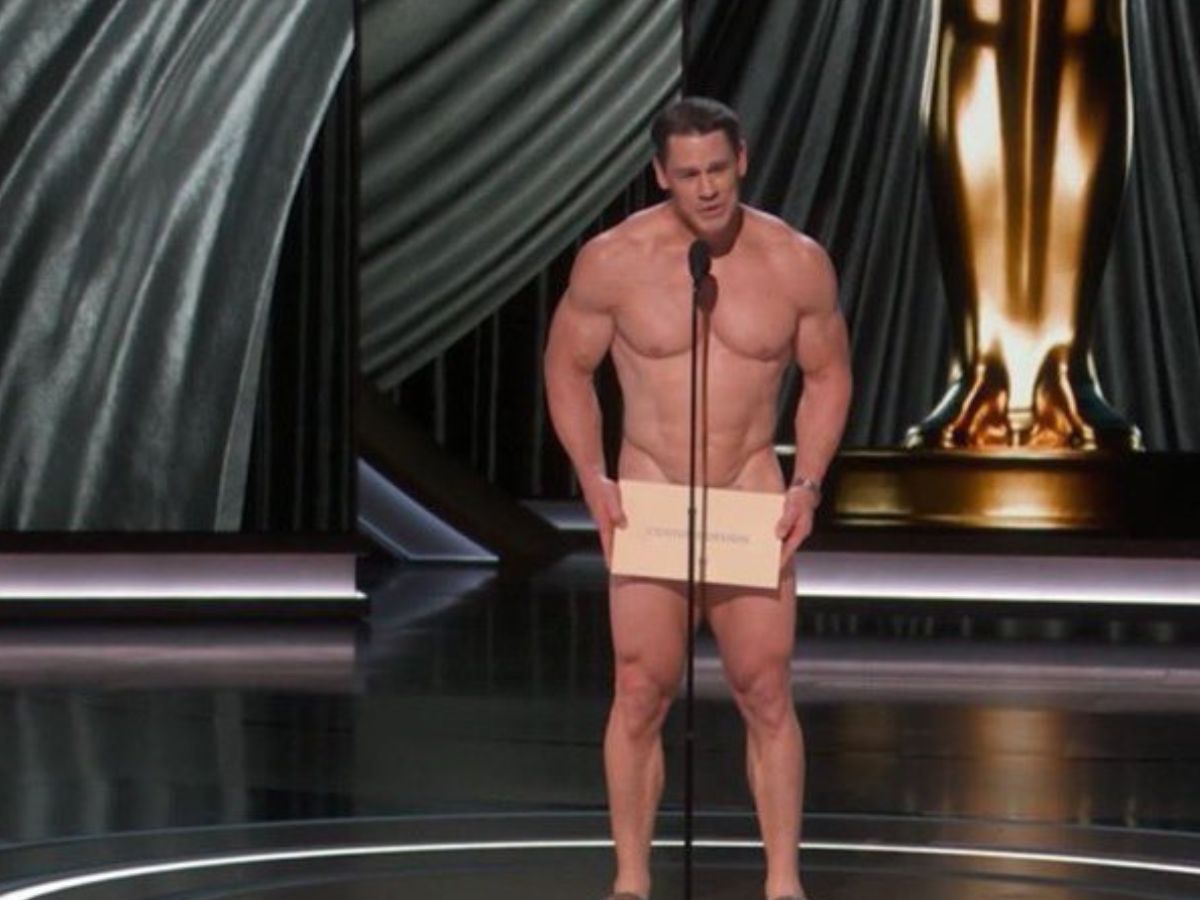 Fan react to John Cena walking naked on Oscars 2024 (Image via X/@WhoisVindictive)