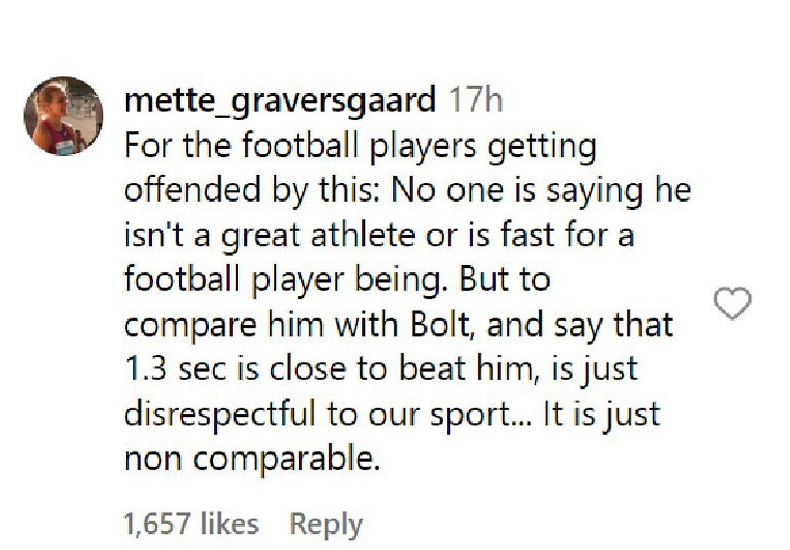 Mette Laugesen Graversgaard says Bolt and Mbappe shouldn&#039;t be compared.