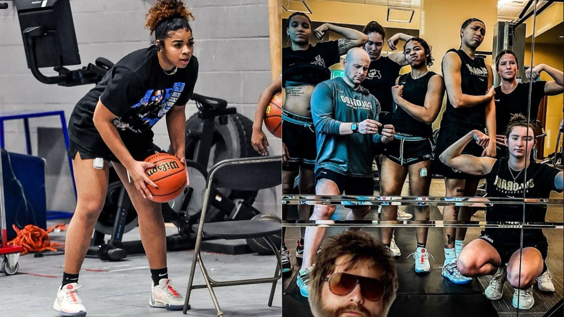 Shelomi Sanders posed with her workout buddies.