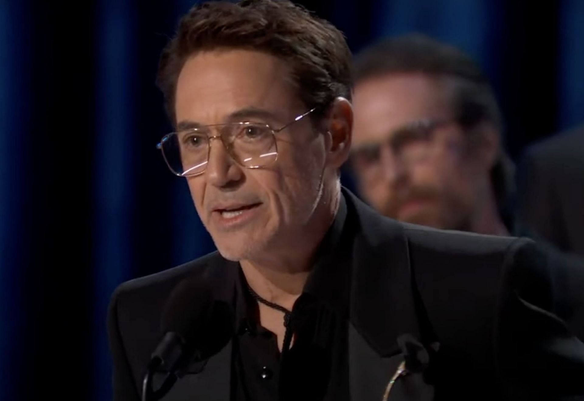 A still of Robert Downey Jr accepting his Academy Award at Oscars 2024. (Image via ABC)