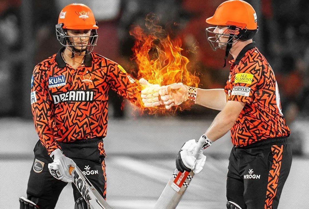 Abhishek Sharma &amp; Travis Head were on fire for SRH against MI (Image via Instagram/@sunrisershyd)