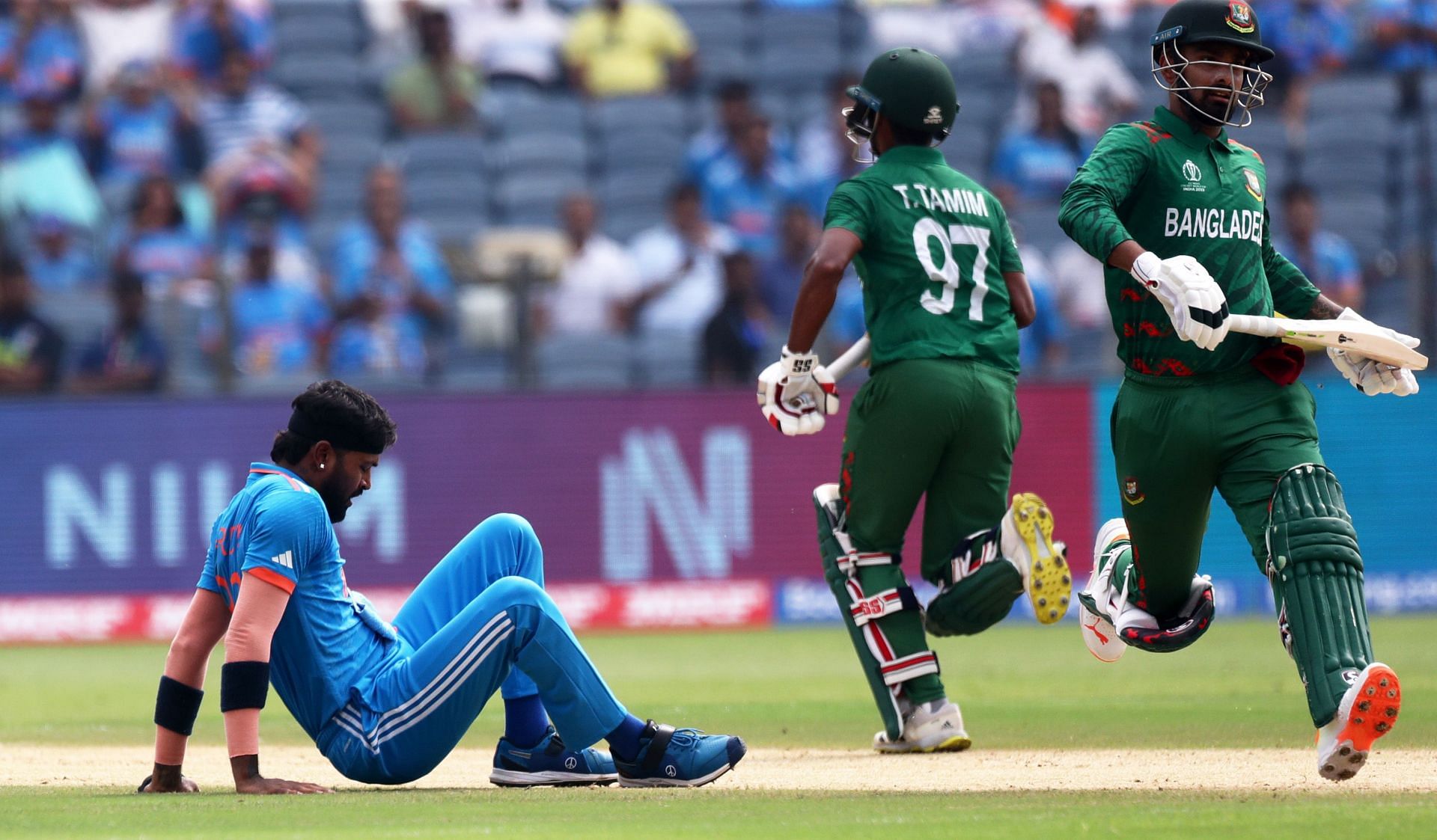 Hardik Pandya injured his ankle in India&#039;s ODI World Cup clash against Bangladesh.