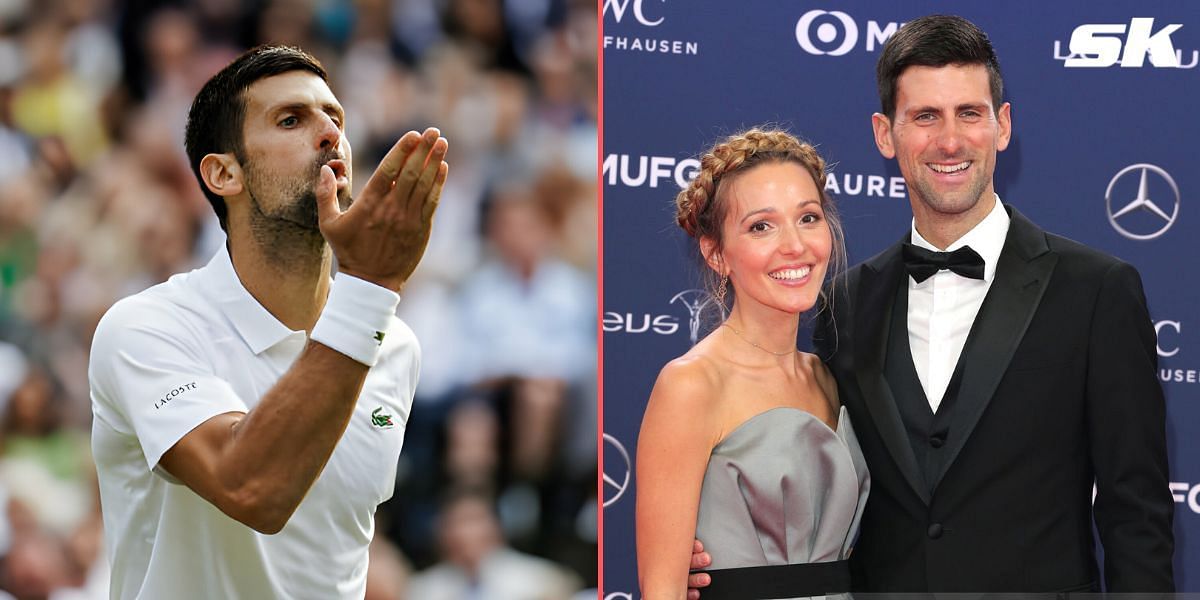 Novak Djokovic sends kisses to wife Jelena 