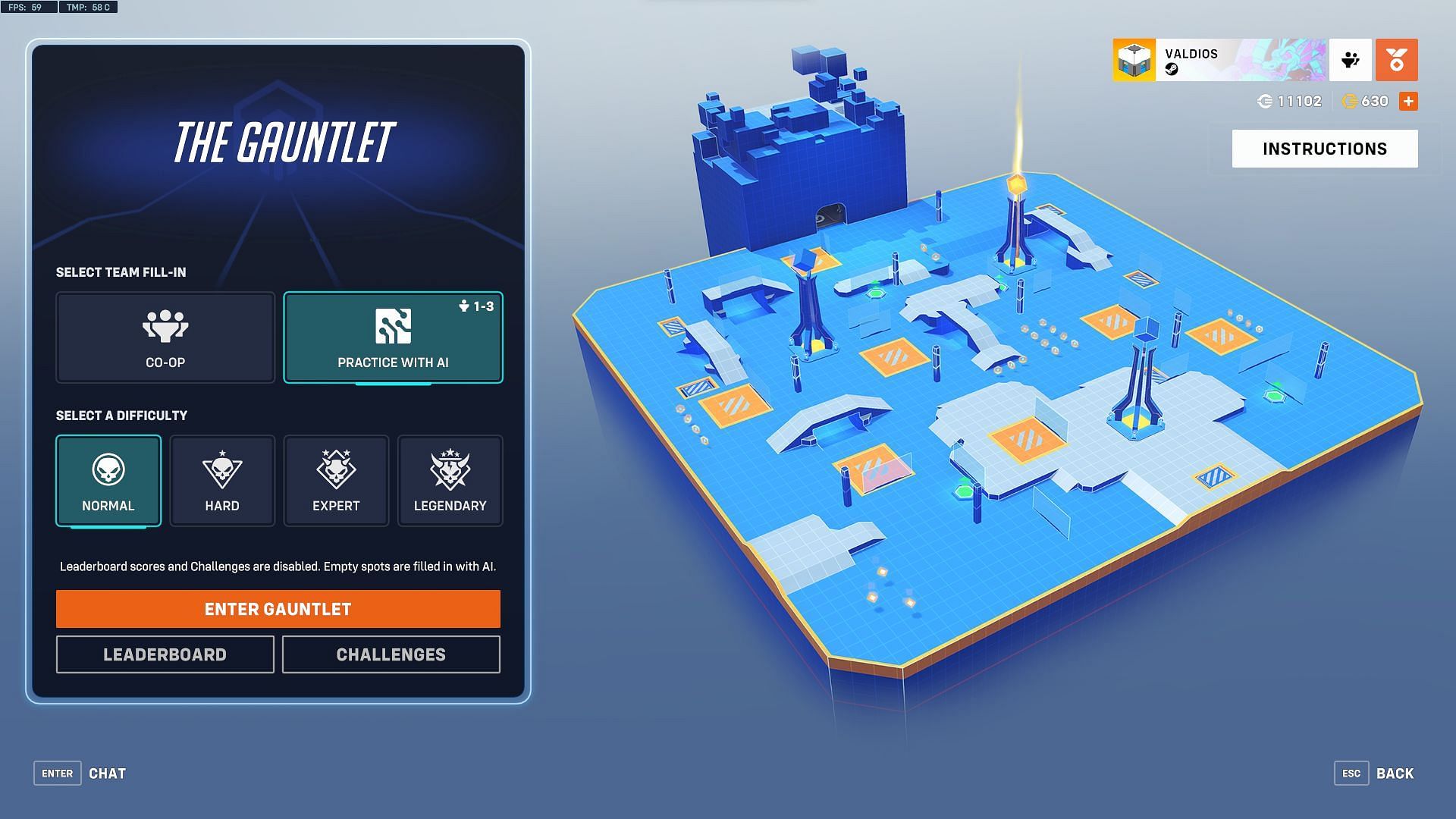 Layout of the map in Gauntlet mode, showing the towers (Image via Blizzard Entertainment)