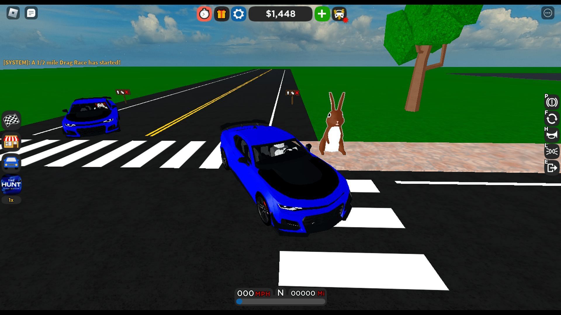 Gameplay screenshot of The Hunt quest in Car Dealership Tycoon (Roblox || Sportskeeda)