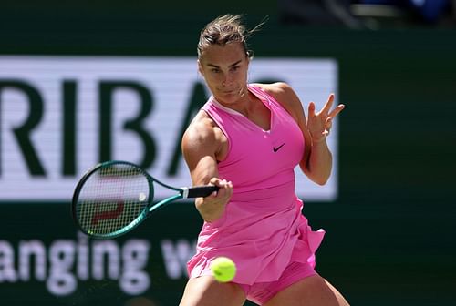 Aryna Sabalenka at the 2024 BNP Paribas Open in Indian Wells