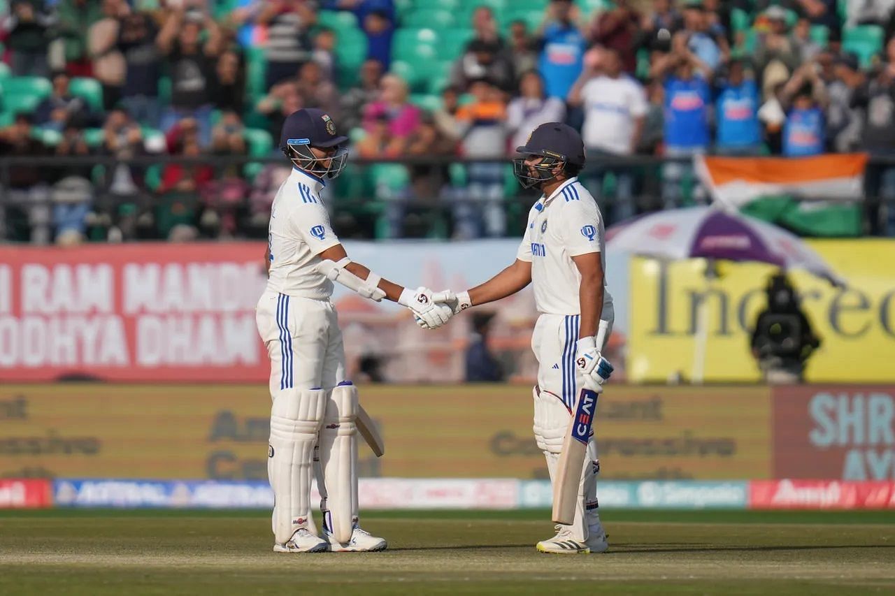 Yashasvi Jaiswal and Rohit Sharma stitched a 104-run opening-wicket partnership [Image Courtesy: bcci.tv]