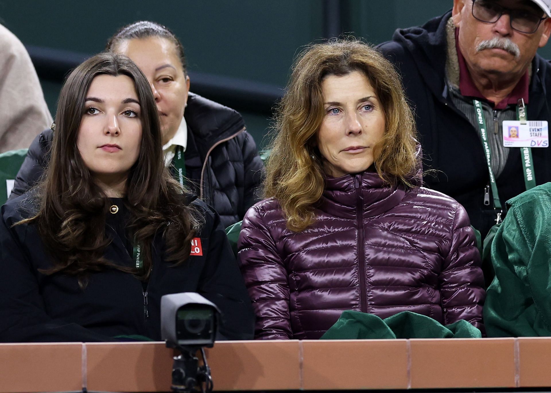 Monica Seles (L) pictured at the 2024 BNP Paribas Open