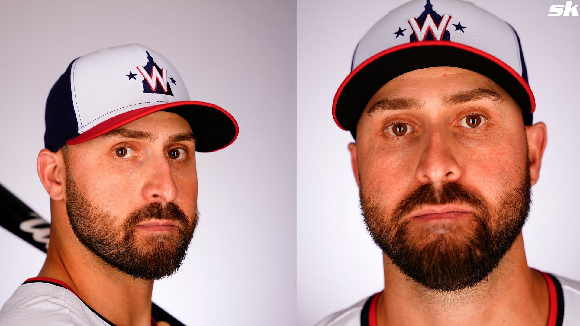 Joey Gallo of the Washington Nationals poses for a portrait during photo day at The Ballpark of the Palm Beaches
